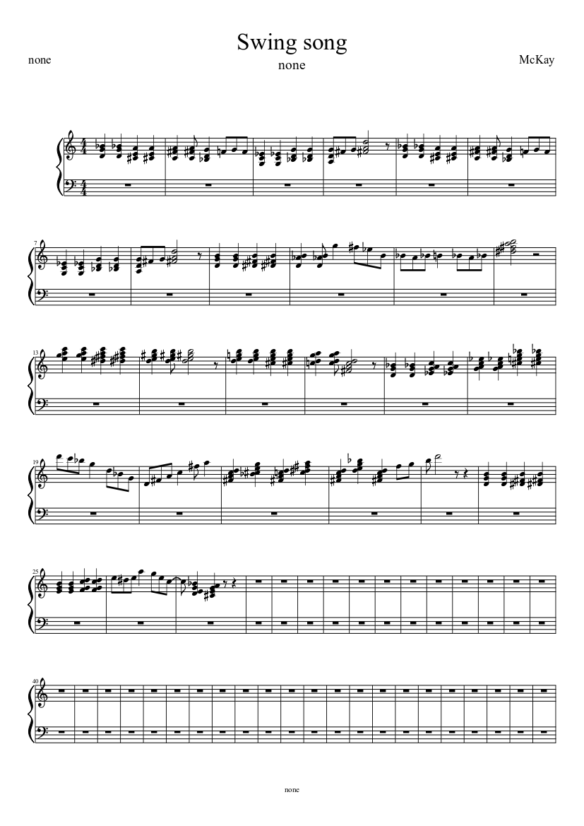Swing song Sheet music for Piano (Solo) | Download and print in PDF or MIDI  free sheet music | Musescore.com