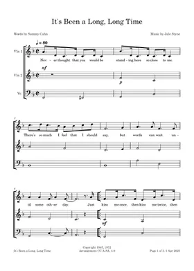 It's Been a Long, Long Time - Jule Styne and Sammy Cahn 1945 (Trumpet Bb)  [Sheet music] 