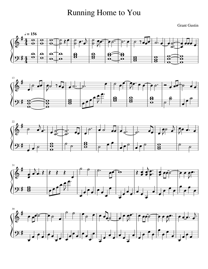 Running_Home_to_You Sheet music for Piano (Solo) Easy