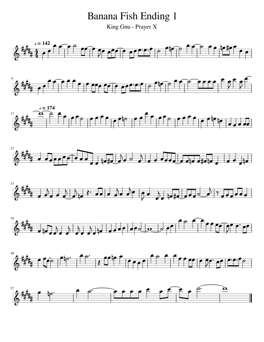 Banana Fish Ending 1 Sheet Music For Flute Solo Musescore Com Banana Fish Ending 1 Sheet Music For Flute Solo Musescore Com