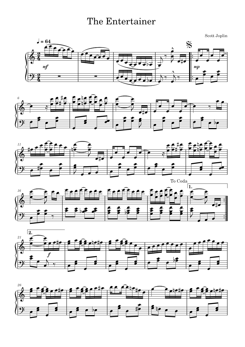 The Entertainer Sheet music for Piano (Solo) | Musescore.com