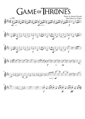 Free Game of Thrones sheet music | Download PDF or print on Musescore.com