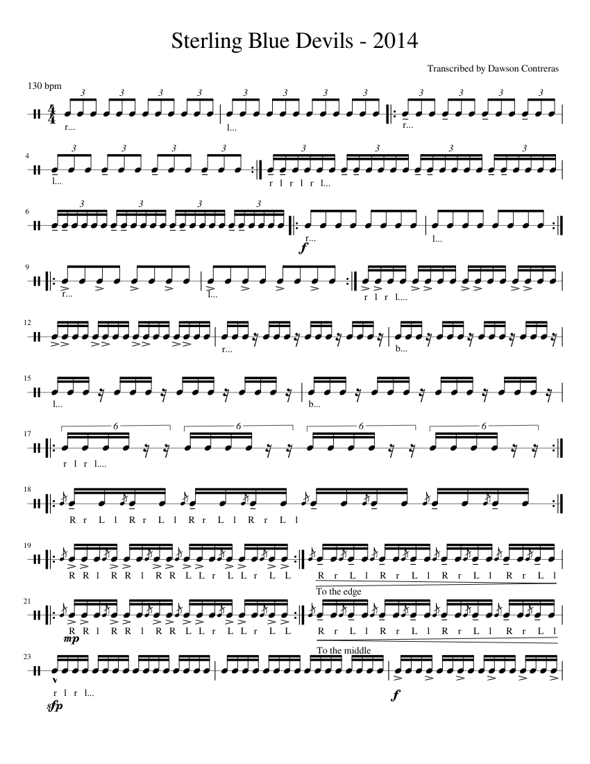 Blue Devils Sterling Sheet music for Snare drum, Tenor drum, Bass drum  (Percussion Trio)