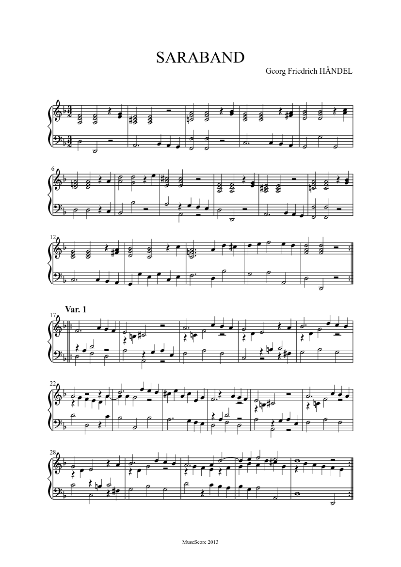 Suite in D minor HWV 437