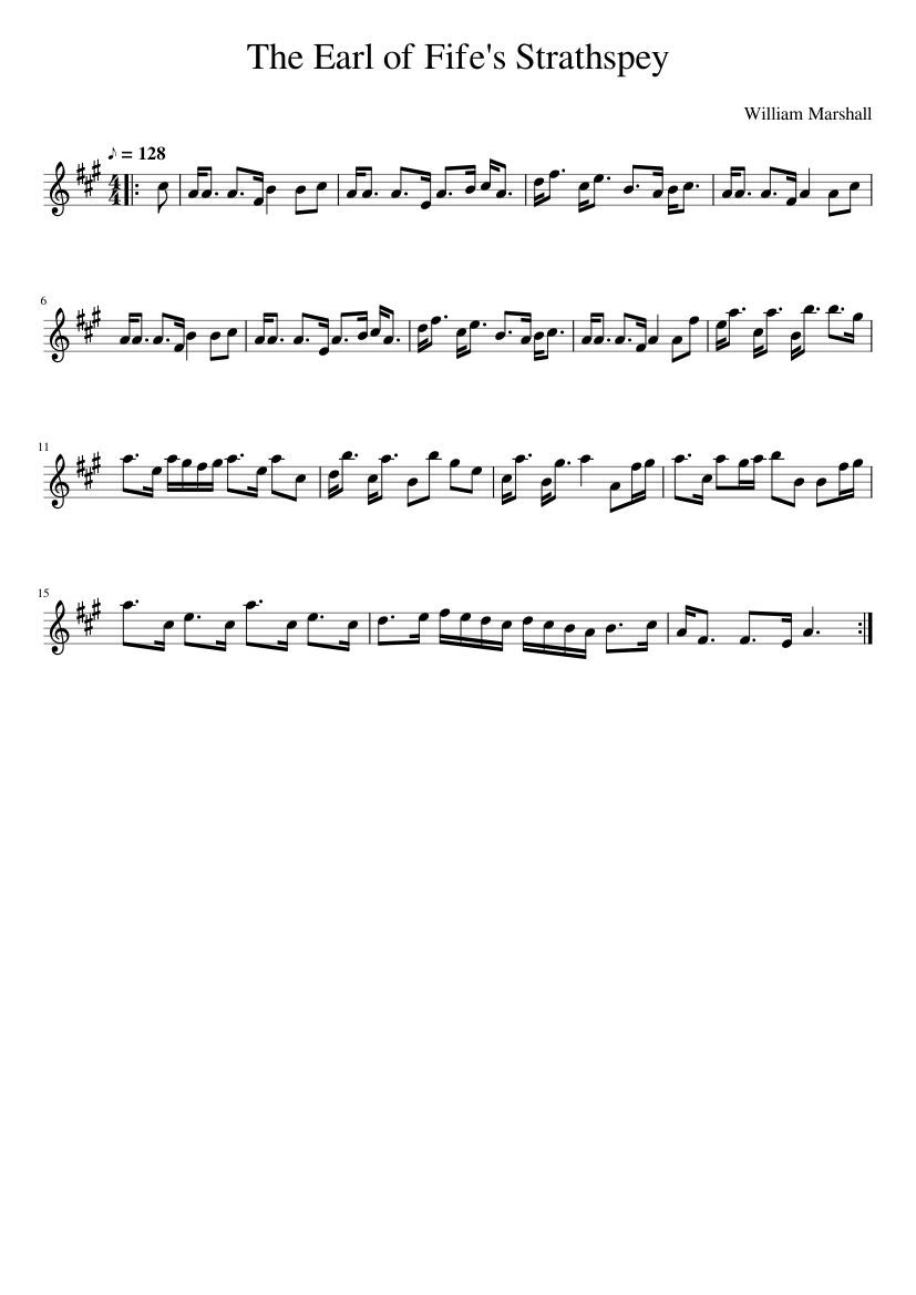the Earl of Fife's Strathspey