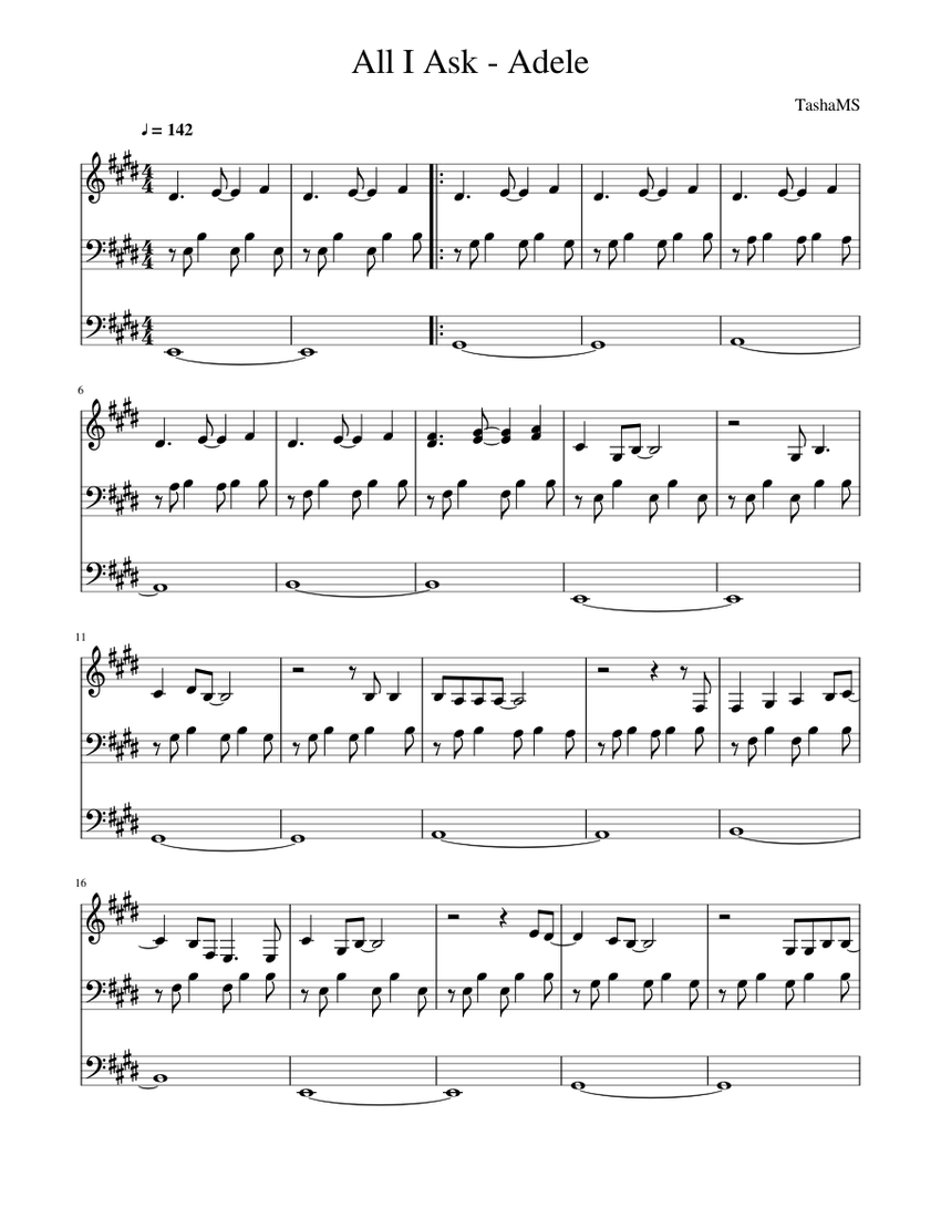 All I Ask - Adele Sheet music for Piano (Solo) | Musescore.com