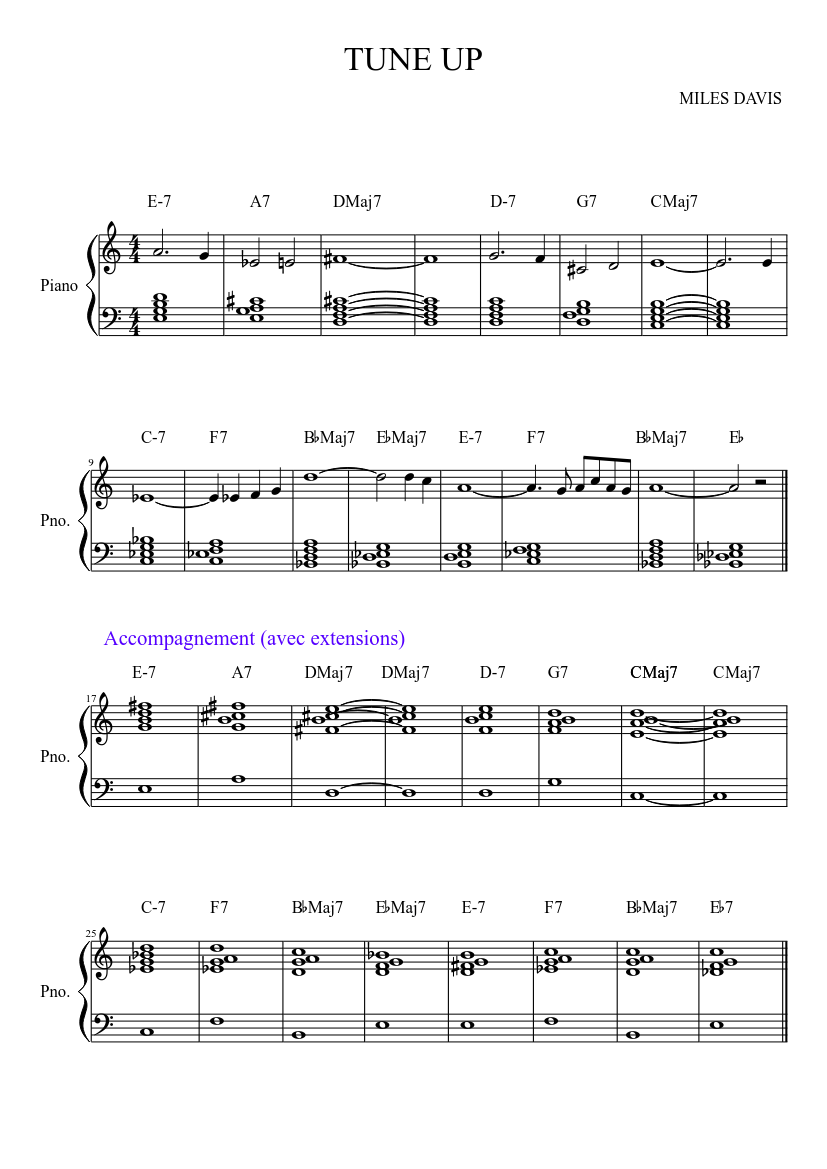 TUNE UP with piano chords Sheet music for Piano (Solo) | Musescore.com