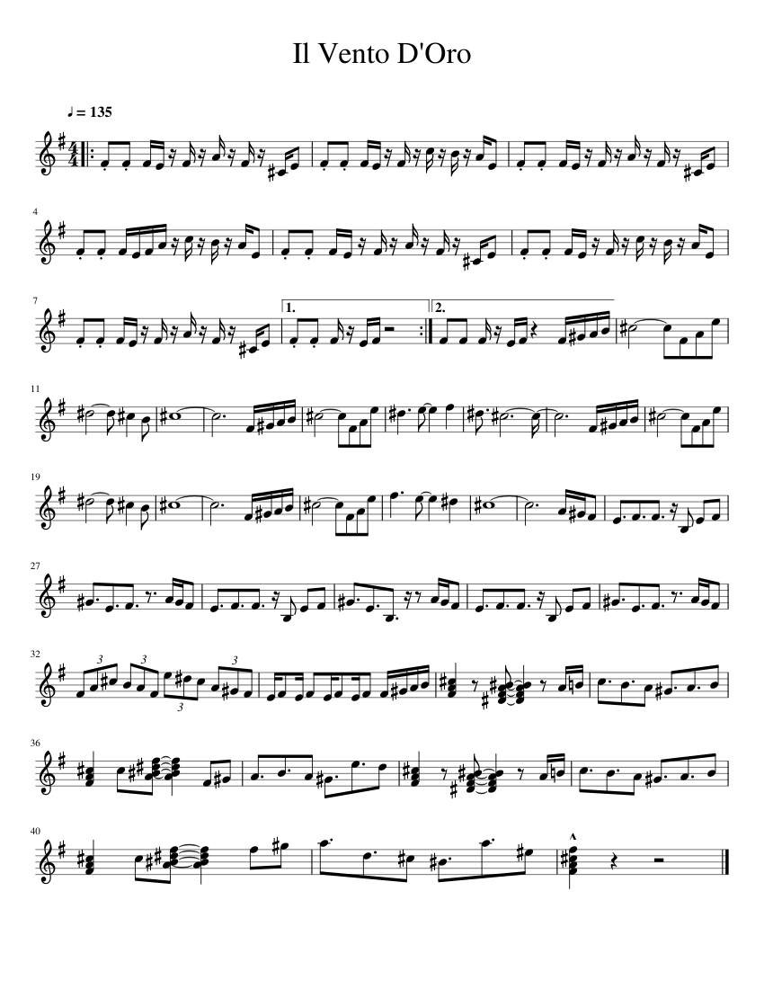 Il Vento D'Oro F Horn Sheet music for French horn (Solo) | Musescore.com
