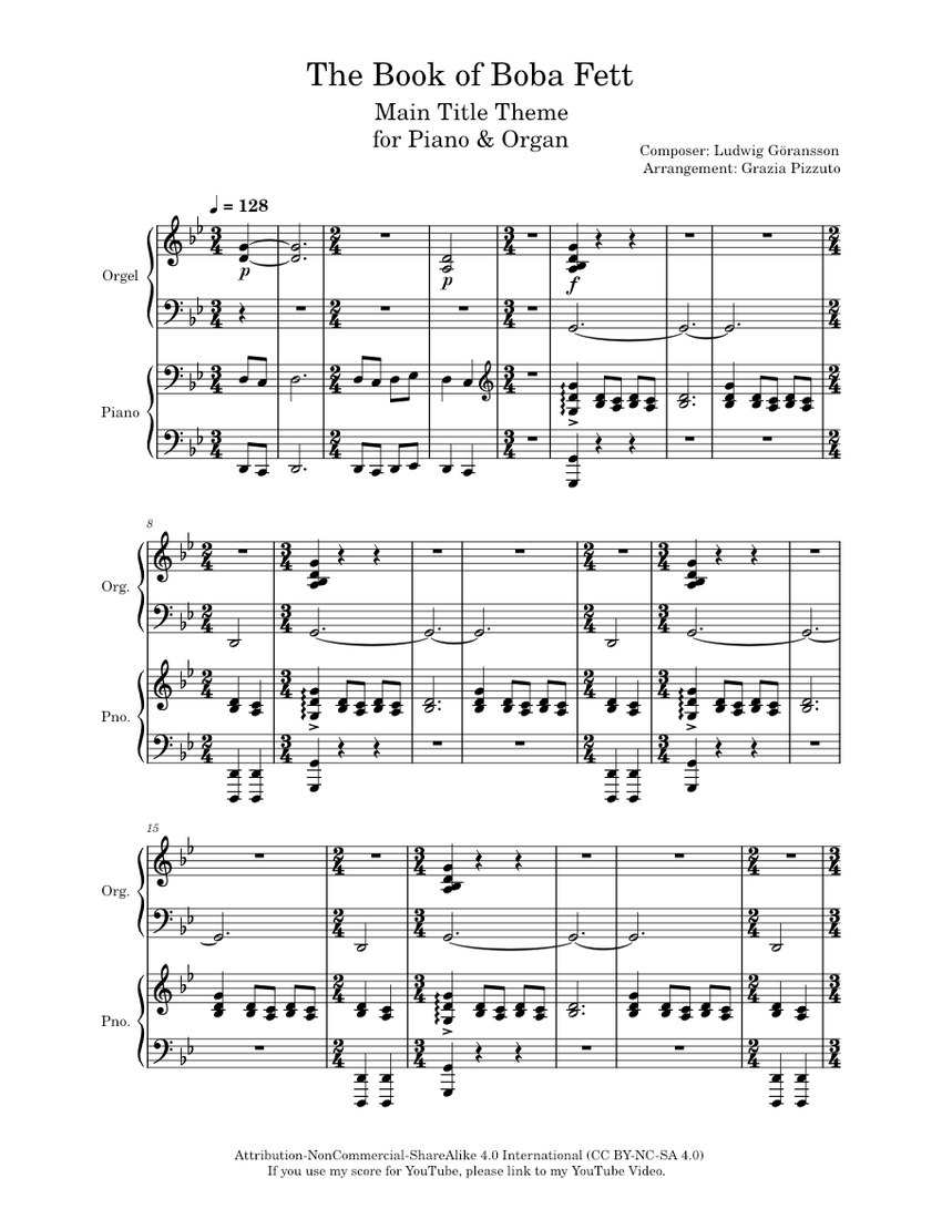 The Book of Boba Fett - Main Title Theme – Ludwig Göransson Sheet music