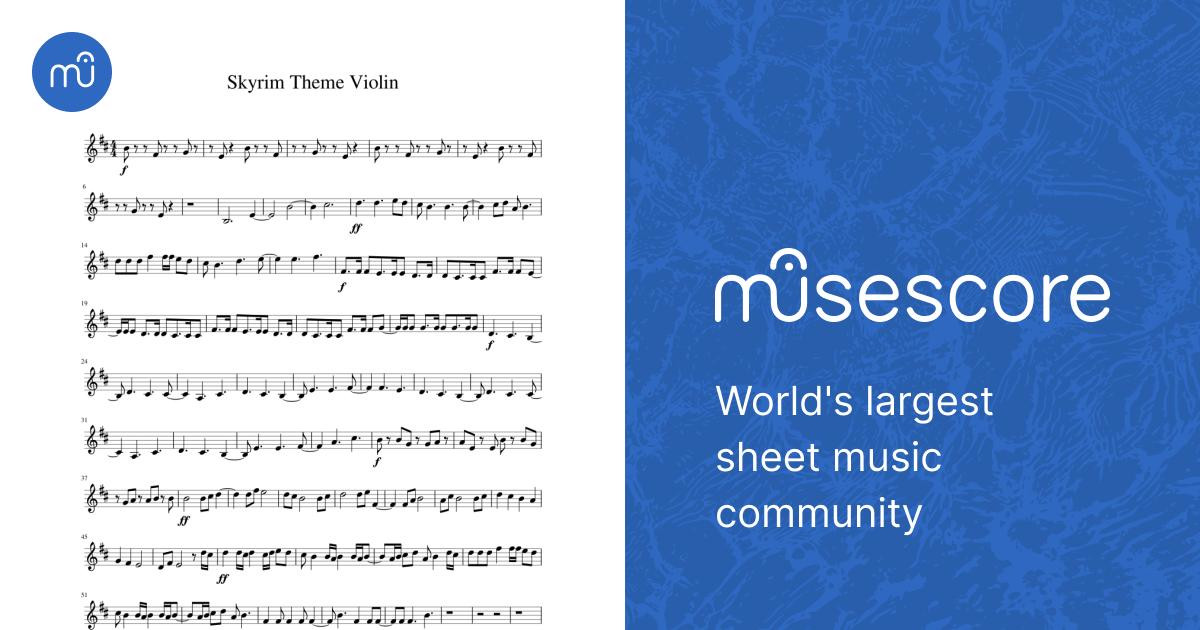 Skyrim Theme Violin Sheet music for Violin (Solo) | Musescore.com
