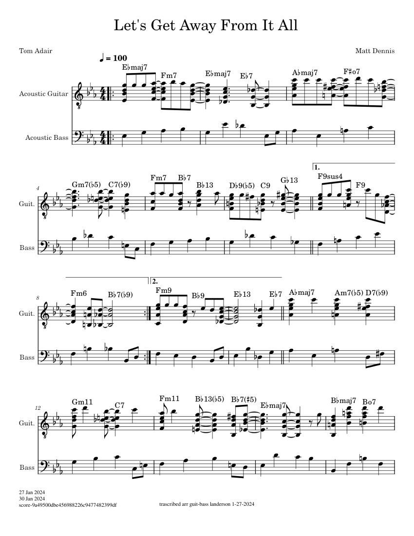 let-s-get-away-from-it-all-matt-dennis-tom-adair-sheet-music-for