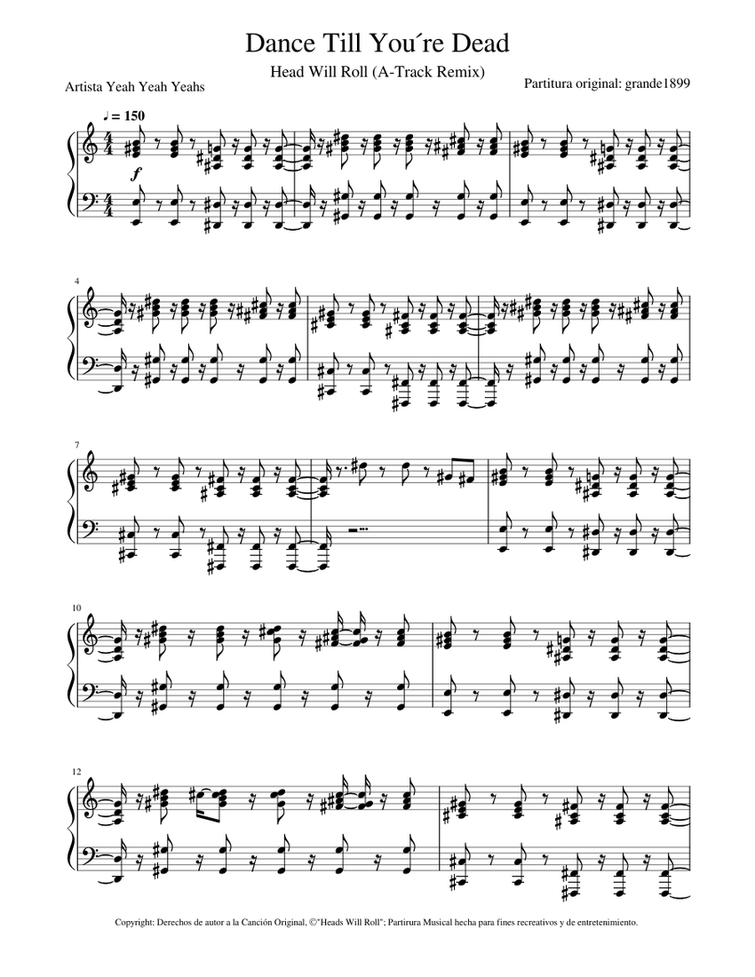 Dance Till You´re Dead Sheet music for Piano (Solo) | Musescore.com