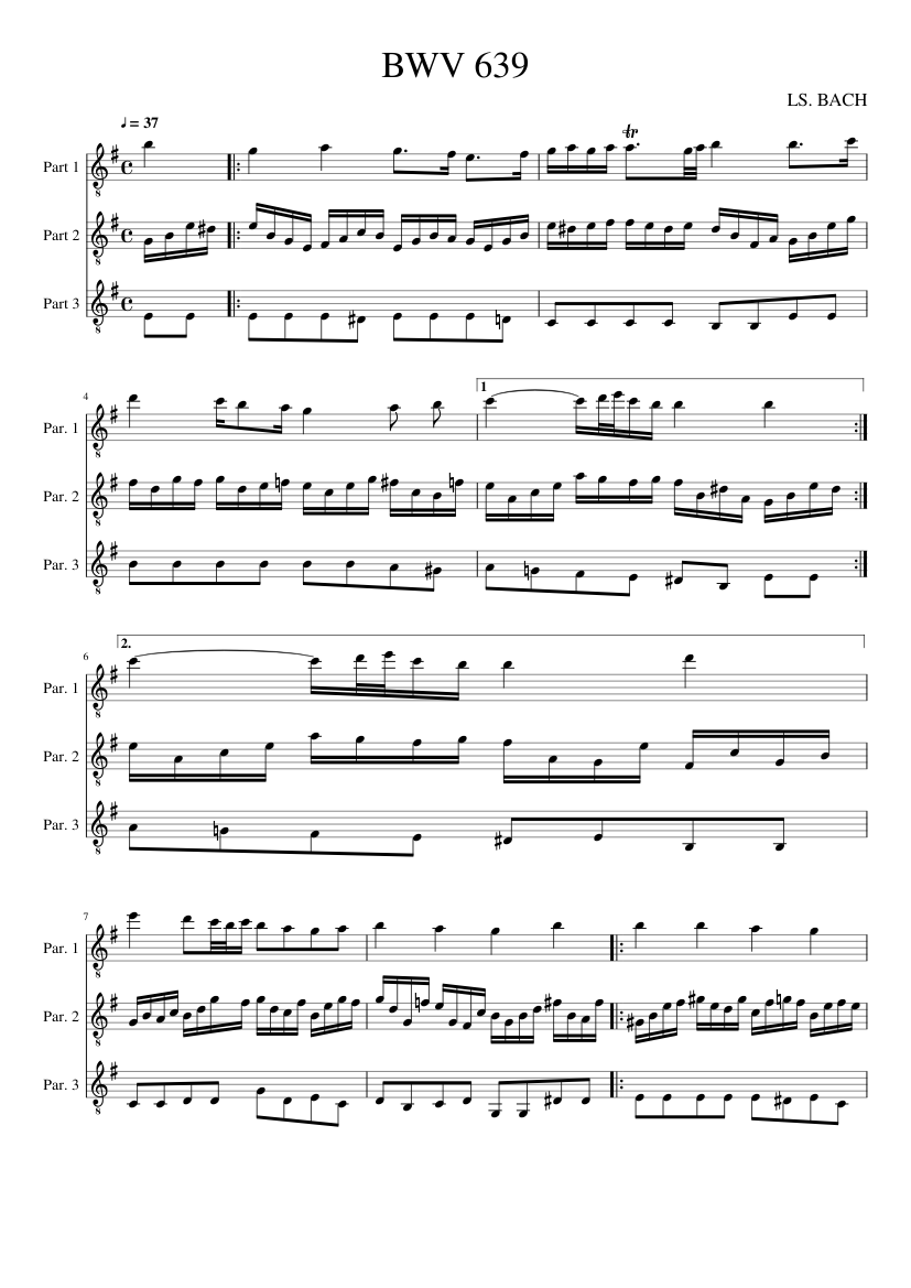 BWV 639 Sheet music for Piano, Guitar (Mixed Trio) | Musescore.com