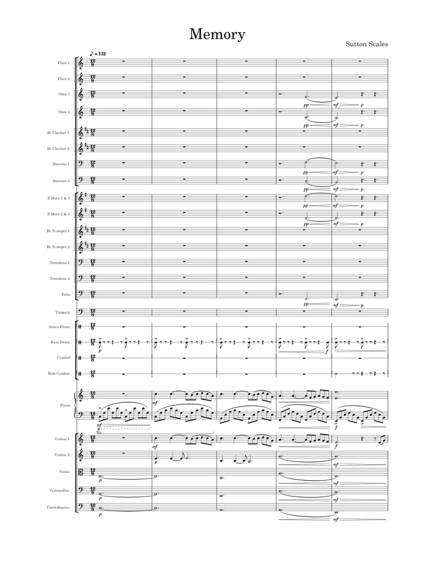 Memory – Andrew Lloyd Webber Memory Sheet music for Piano, Trombone, Tuba,  Flute & more instruments (Mixed Ensemble) | Musescore.com
