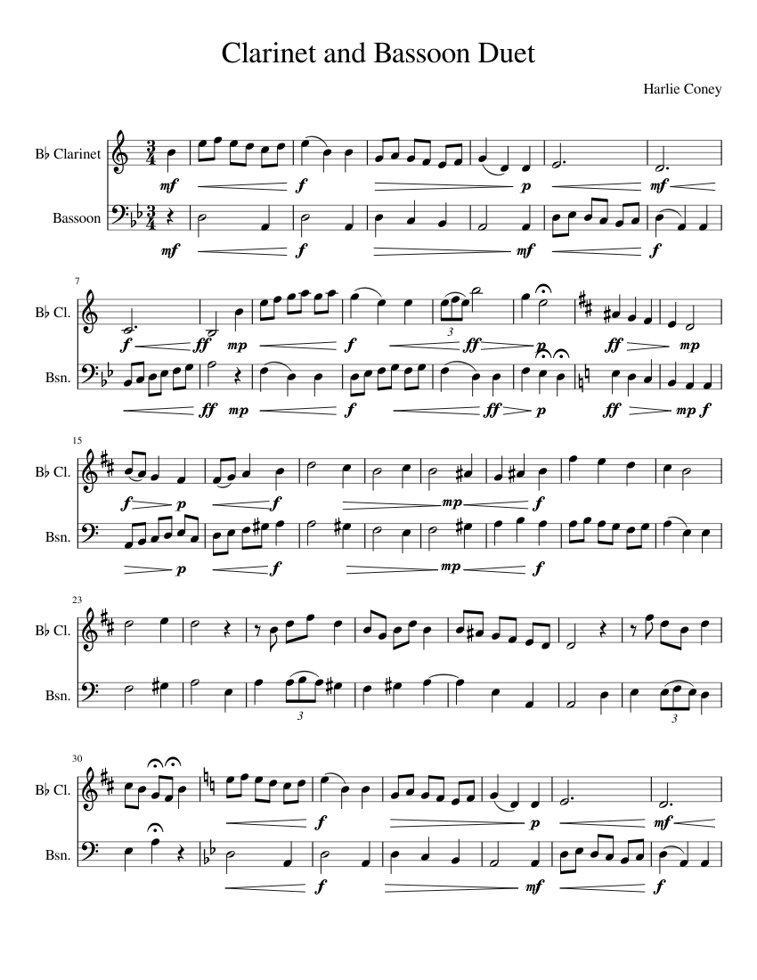 and Bassoon Duet Sheet music for Piano, Bassoon,