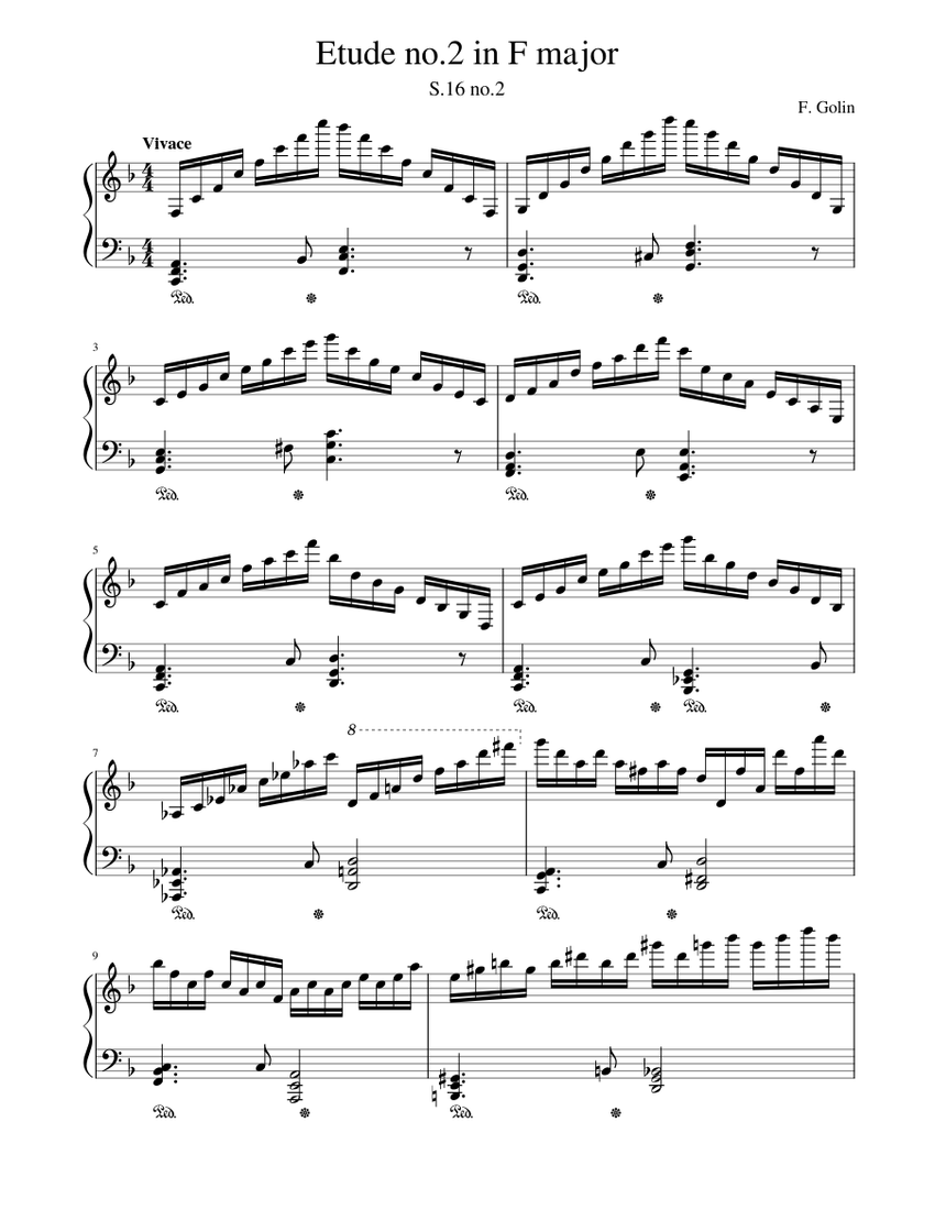 Etude no.2 in F major Sheet music for Piano (Solo) | Musescore.com