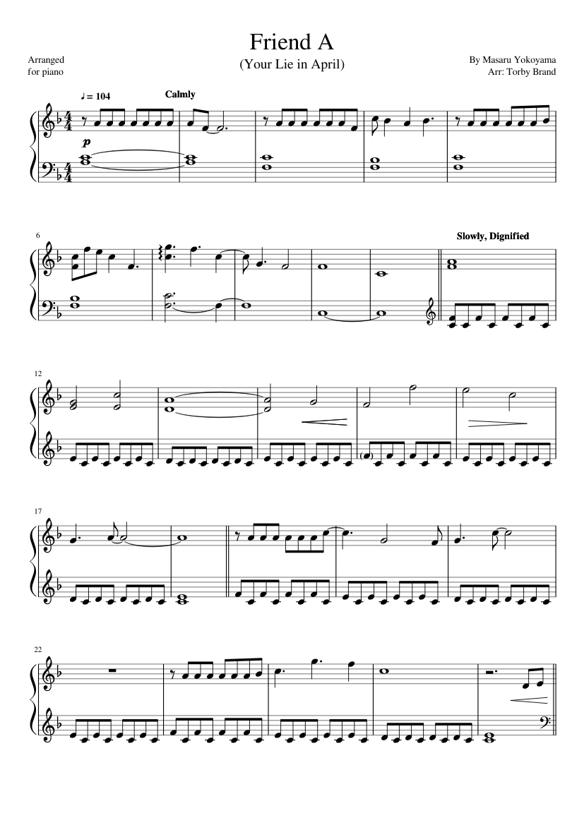 Play My Lie (Kimiuso)  Music Sheet on Virtual Piano