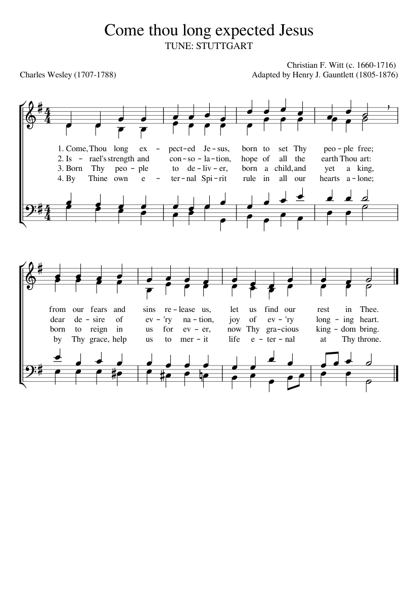 Come Thou Long Expected Jesus