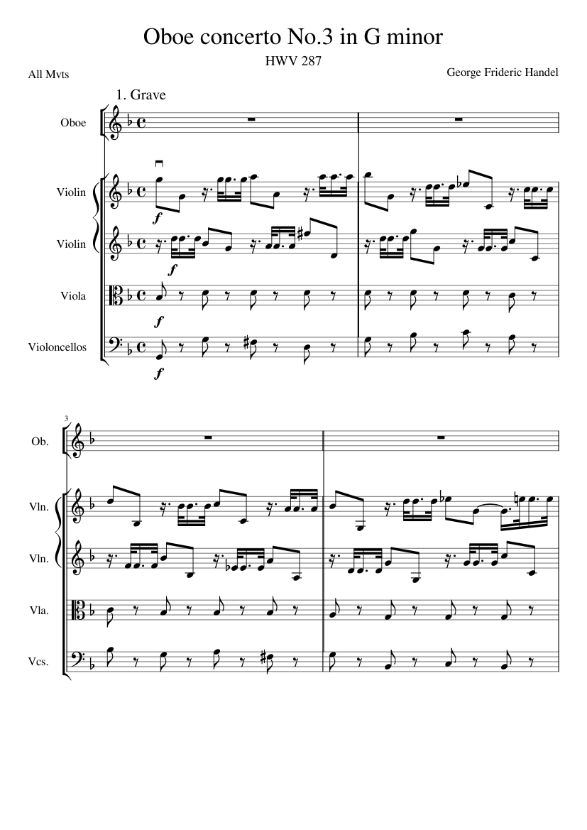 Oboe concerto No.3 in G minor