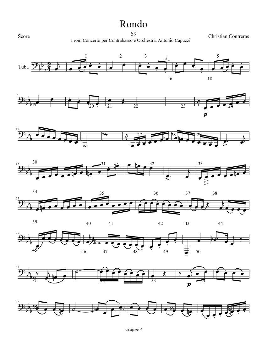 ロンド (カプッツィ) 楽譜 チューバ (ソロ) | MuseScore.com