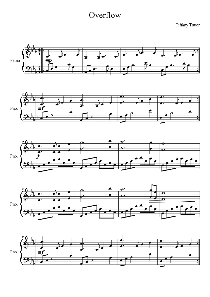 Overflow Sheet Music for Piano (Solo) easy | MuseScore.com