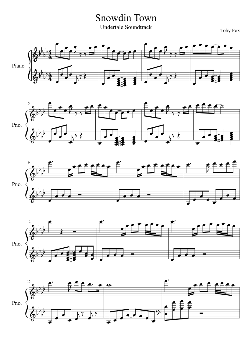 Snowdin Town Sheet music for Piano (Solo) | Musescore.com