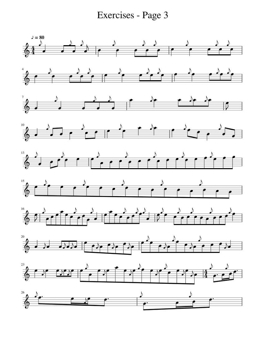 Exercises - Page 3 Sheet music for Piano (Solo) | Musescore.com