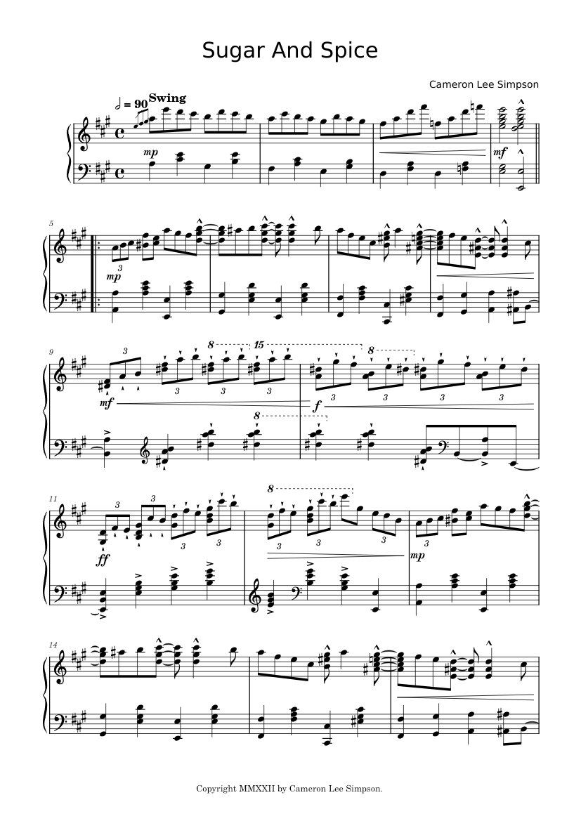 Sugar And Spice Sheet Music For Piano Solo Musescore Sugar And Spice Sheet Music For Piano Solo Musescore