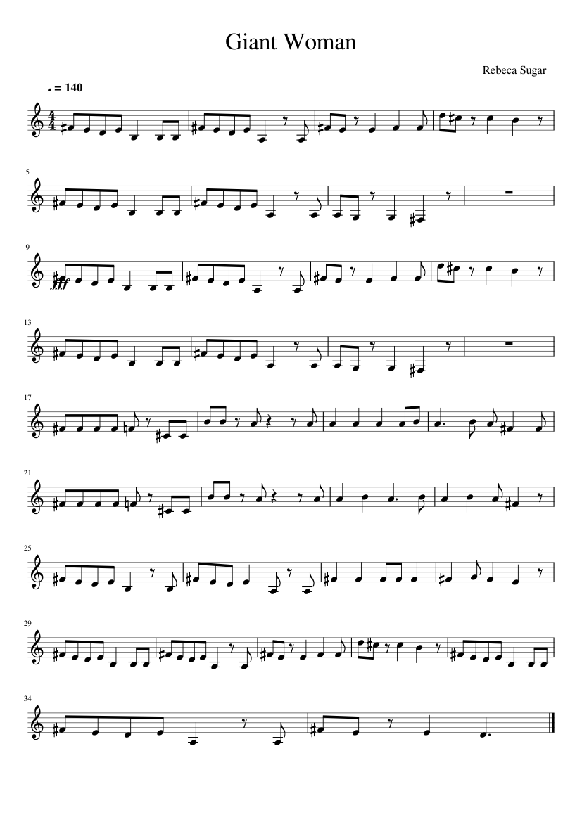 Giant Woman Sheet music for Trumpet in b-flat (Solo) | Musescore.com