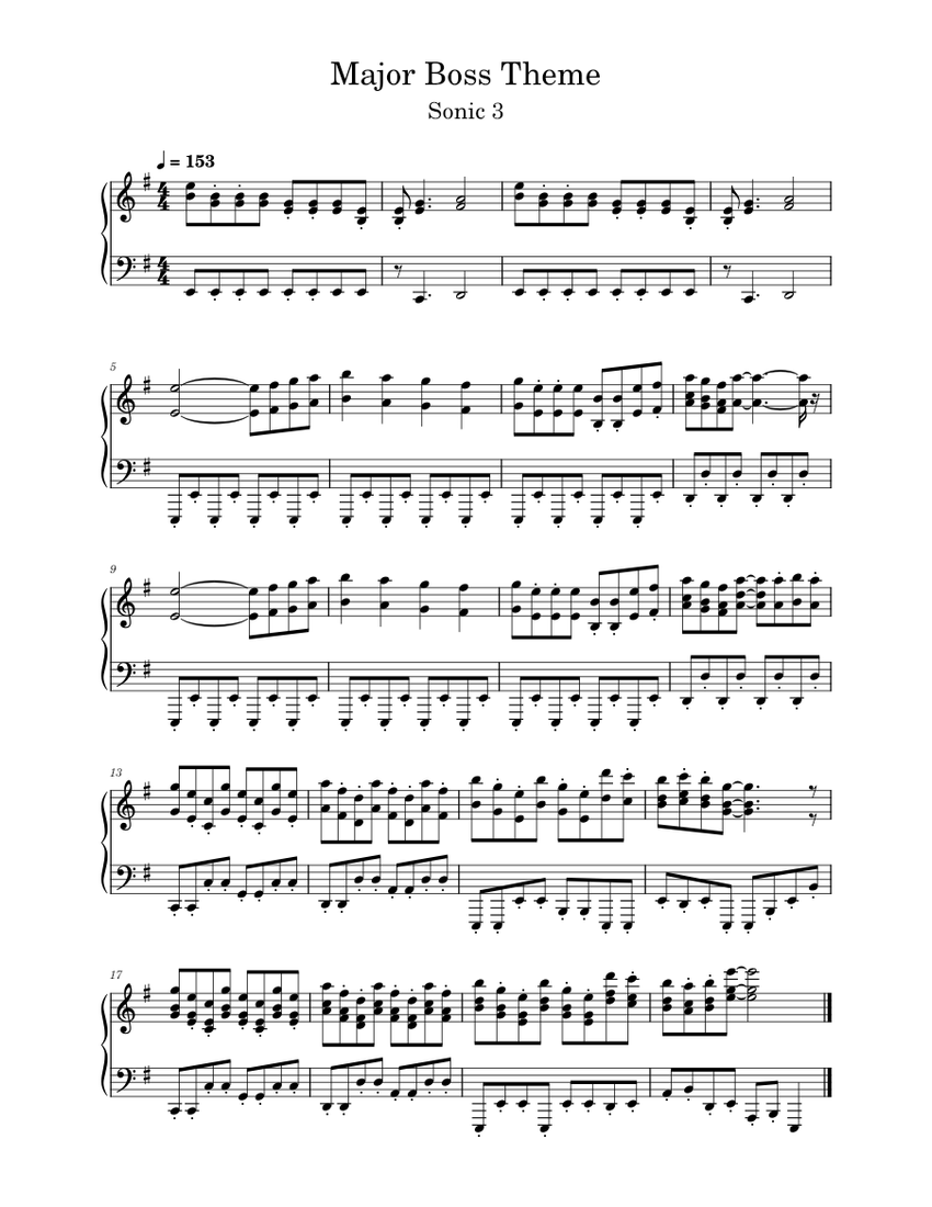 Sonic The Hedgehog 2 - Boss Theme Sheet music for Piano (Solo), musica do  sonic no teclado 