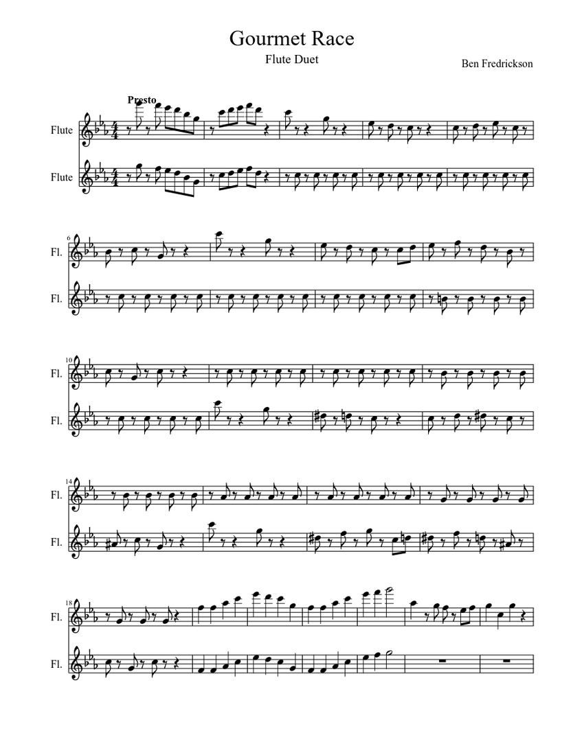 Gourmet Race Sheet music for Flute (Woodwind Duet) | Musescore.com