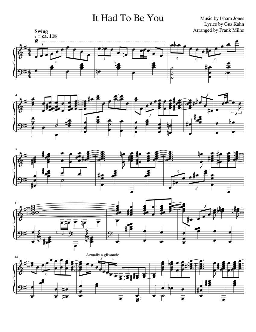 It Had To Be You piano roll transcription Sheet music for Piano (Solo) |  Musescore.com