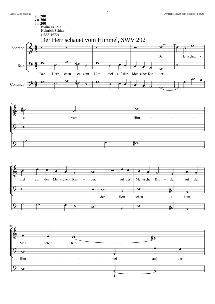 Der Herr schauet vom Himmel auf der Menschen Kinder