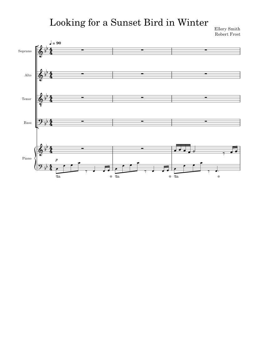 Looking for a Sunset Bird in Winte Sheet music for Piano, Soprano, Alto