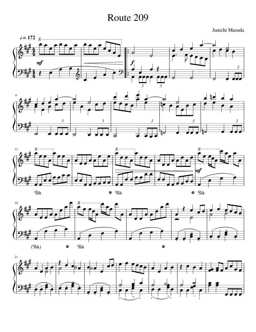 Route 209 Sheet music for Piano (Solo) | Musescore.com