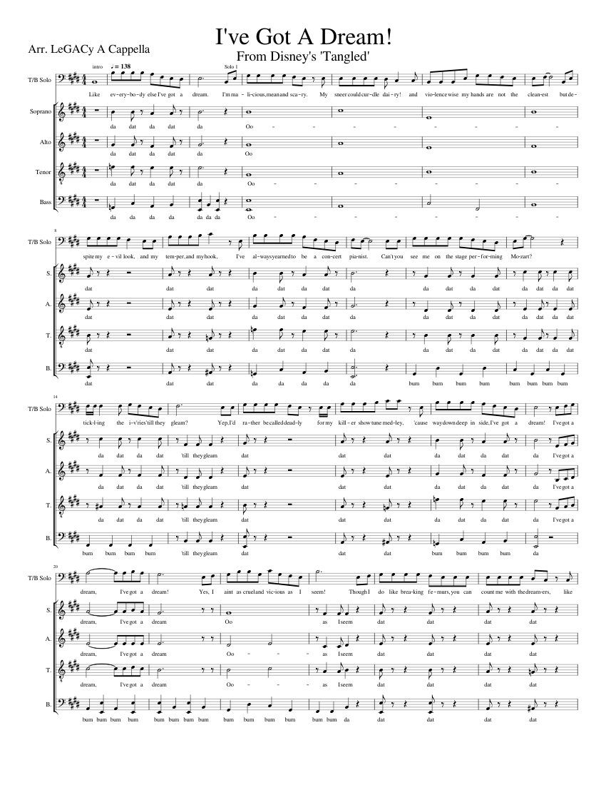 I've Got a Dream! Sheet music for Soprano, Alto, Tenor, Bass voice & more  instruments (Choral)