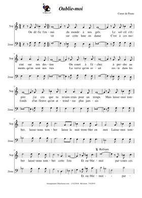 Free Oublie-Moi by Cœur de Pirate sheet music | Download PDF or print on  Musescore.com
