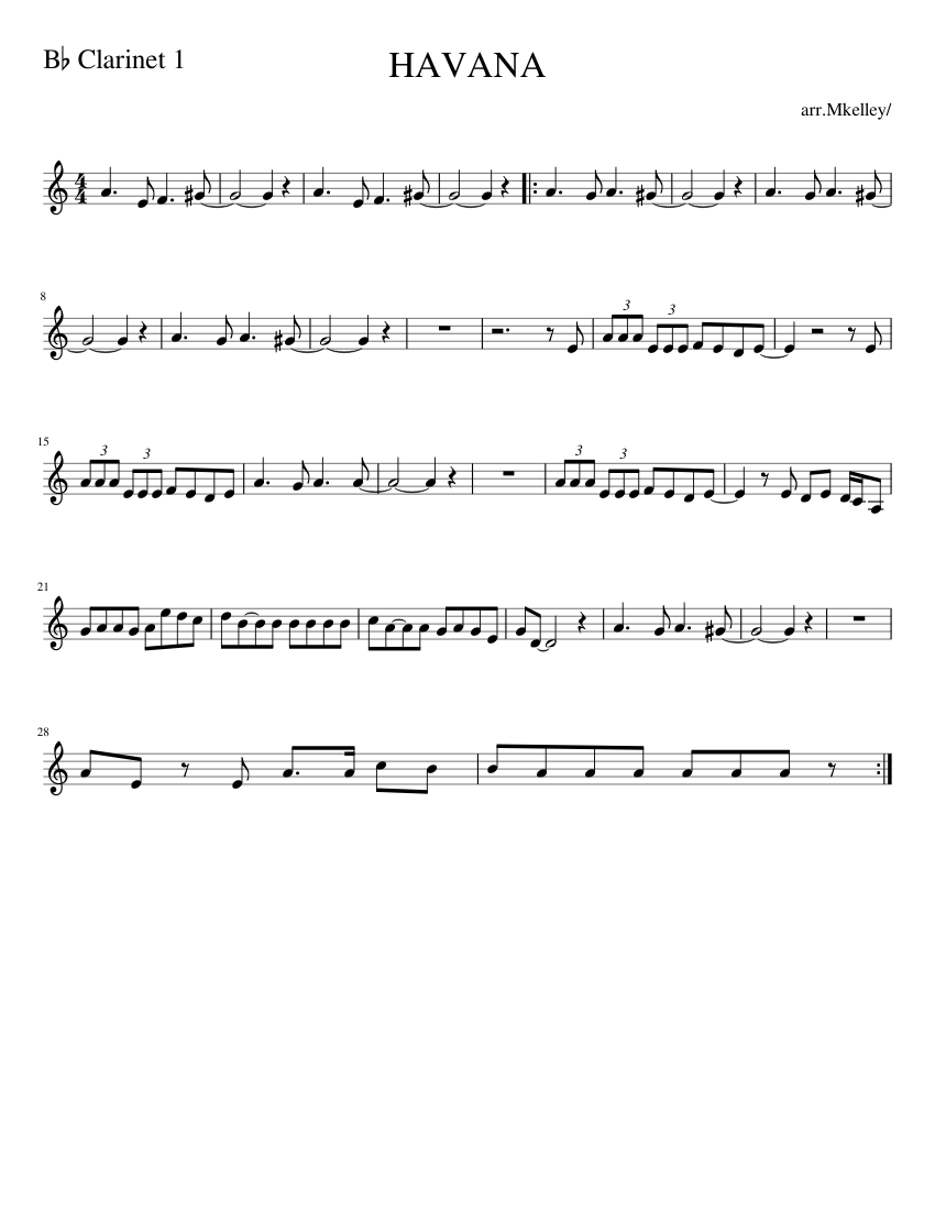 HAVANA Bb Clarinet 1 Sheet music for Clarinet in b-flat (Solo ...