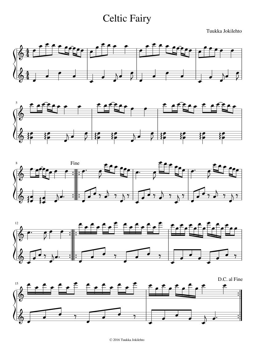 ケルトの妖精 楽譜 ピアノ (ソロ) easy | MuseScore.com