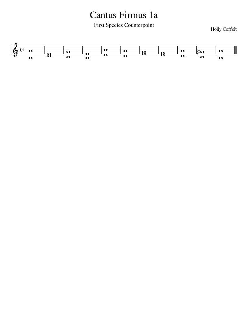 Cantus Firmus 1a piano tutorial