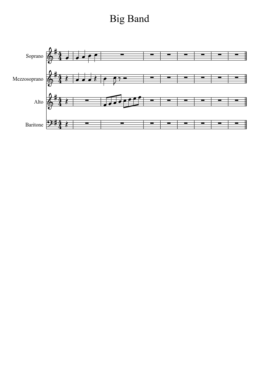 Big Band Sheet music for Soprano, Alto, Vocals, Baritone (Choral