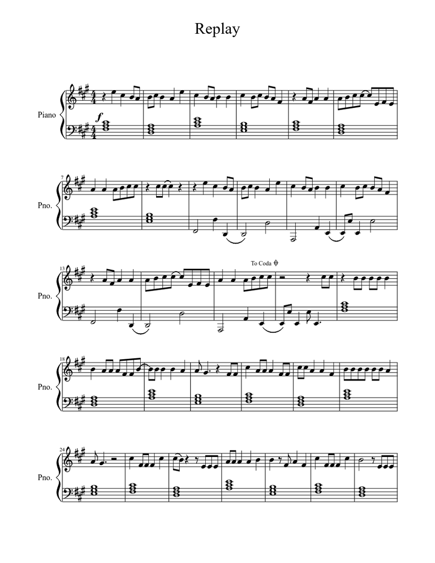 Replay Sheet Music For Piano Solo Musescore Com Iyaz hottest songs, singles and tracks, pretty girls , twisted , return of the mack, go hard, pretty check out last forever (prod by david guetta), a new track by iyaz, which dropped on friday, june. replay sheet music for piano solo