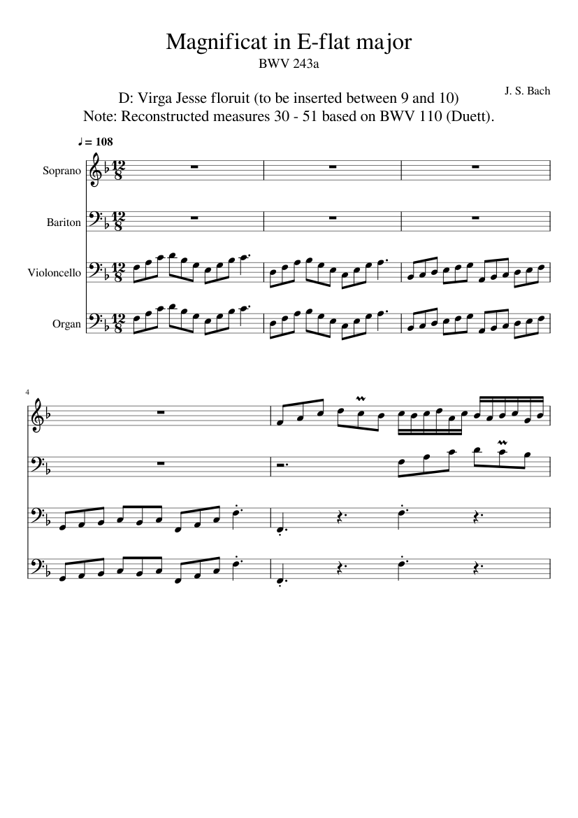 Magnificat in E-flat major BWV 243a