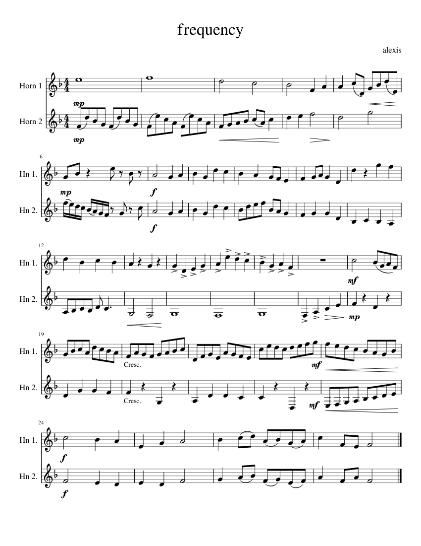 frequency- for 2 horns final - piano tutorial