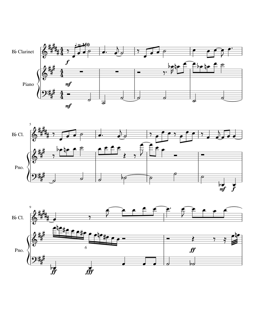 Blue bird - Ikimono-Gakari Sheet music for Piano, Clarinet in b-flat ...
