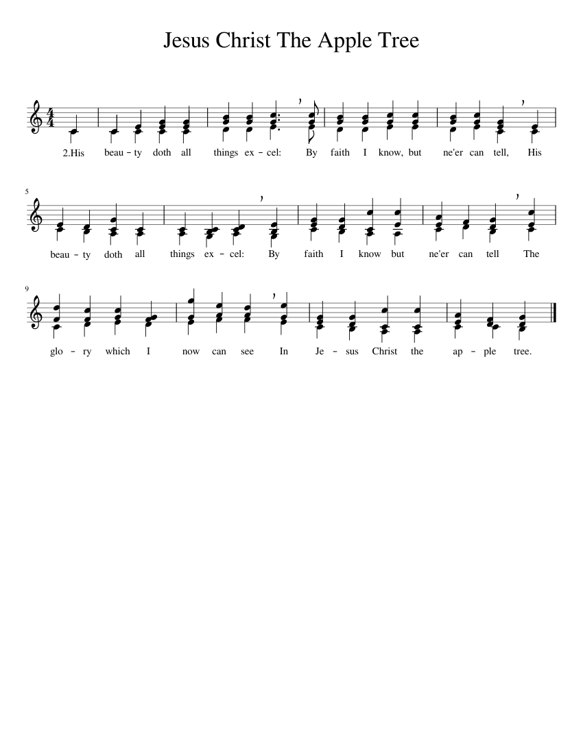 Jesus Christ the apple tree - Elizabeth Poston Sheet music for Piano (Solo)  Easy | Musescore.com