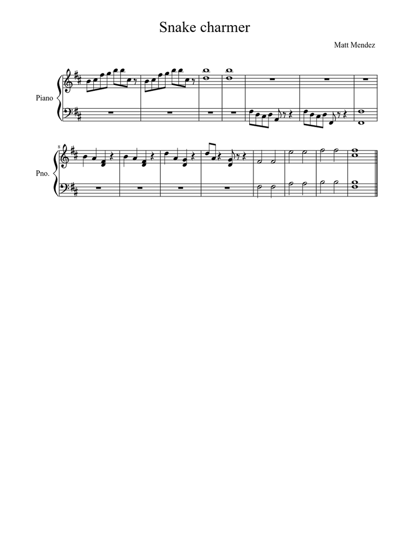 Snake charmer Sheet music for Piano (Solo) | Download and print in PDF