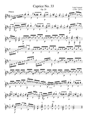 Luigi Legnani - 36 Caprices, Op. 20 sheet music | Play, print, and download  in PDF or MIDI sheet music on Musescore.com