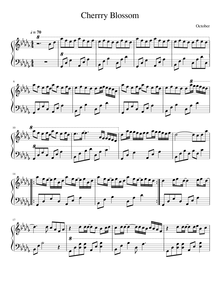 Cherrry Blossom Sheet music for Piano (Solo) | Musescore.com