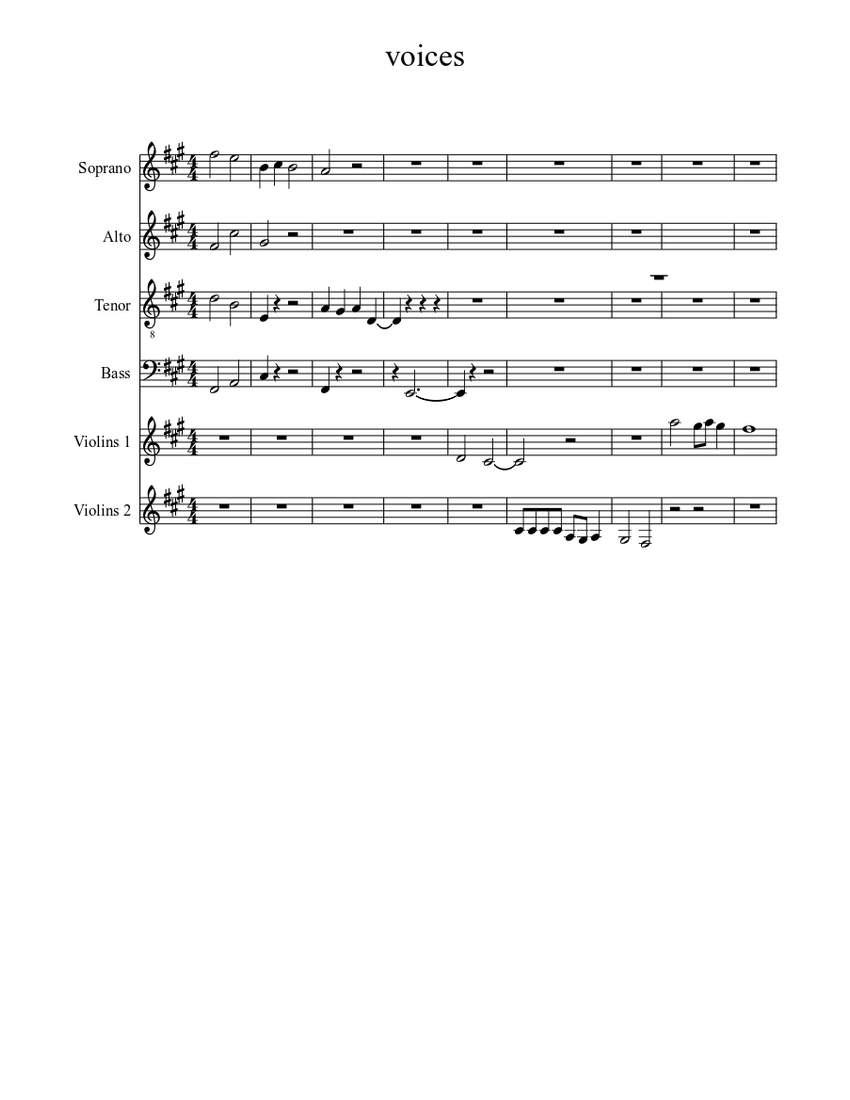 voices Sheet music for Bass (Solo) | Musescore.com